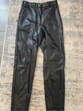 French Connection Black Faux Leather Pants